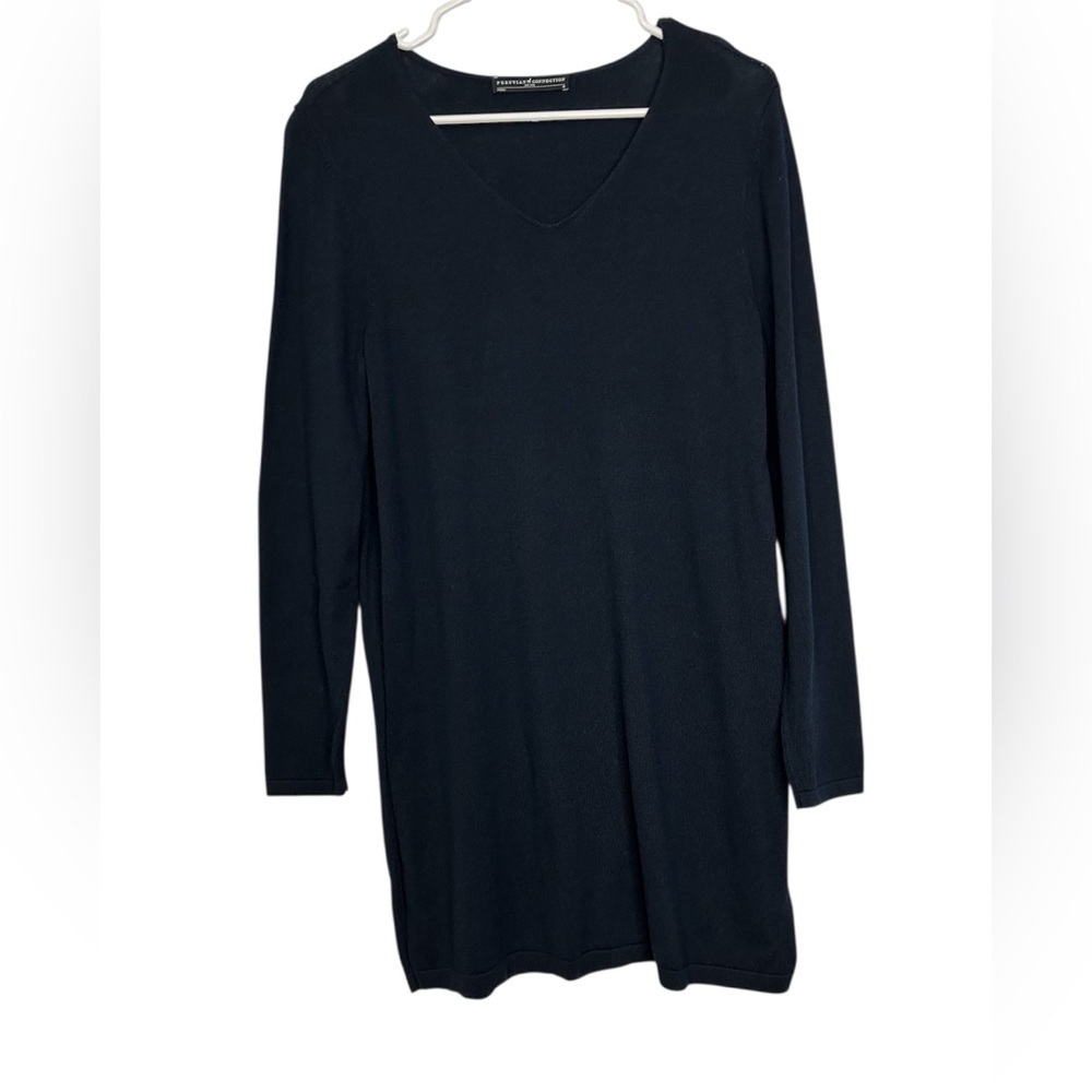 Peruvian Connection Navy Pima Cotton Knit Tunic Soft Breathable Durable Size M
